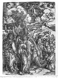 Scene from the Apocalypse, The Four Angels Holding the Winds, Latin Edition, 1511